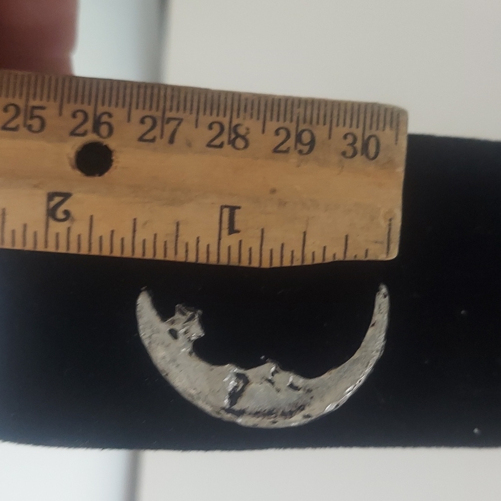Crescent moon pin.